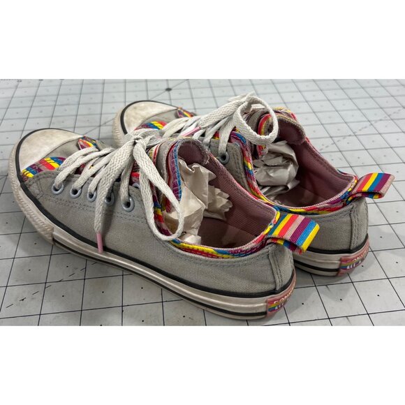 Converse Chuck Taylor Rainbow Trim Low-Top Sneakers Sz. 3 Youth Canvas Multicolo - Picture 6 of 10
